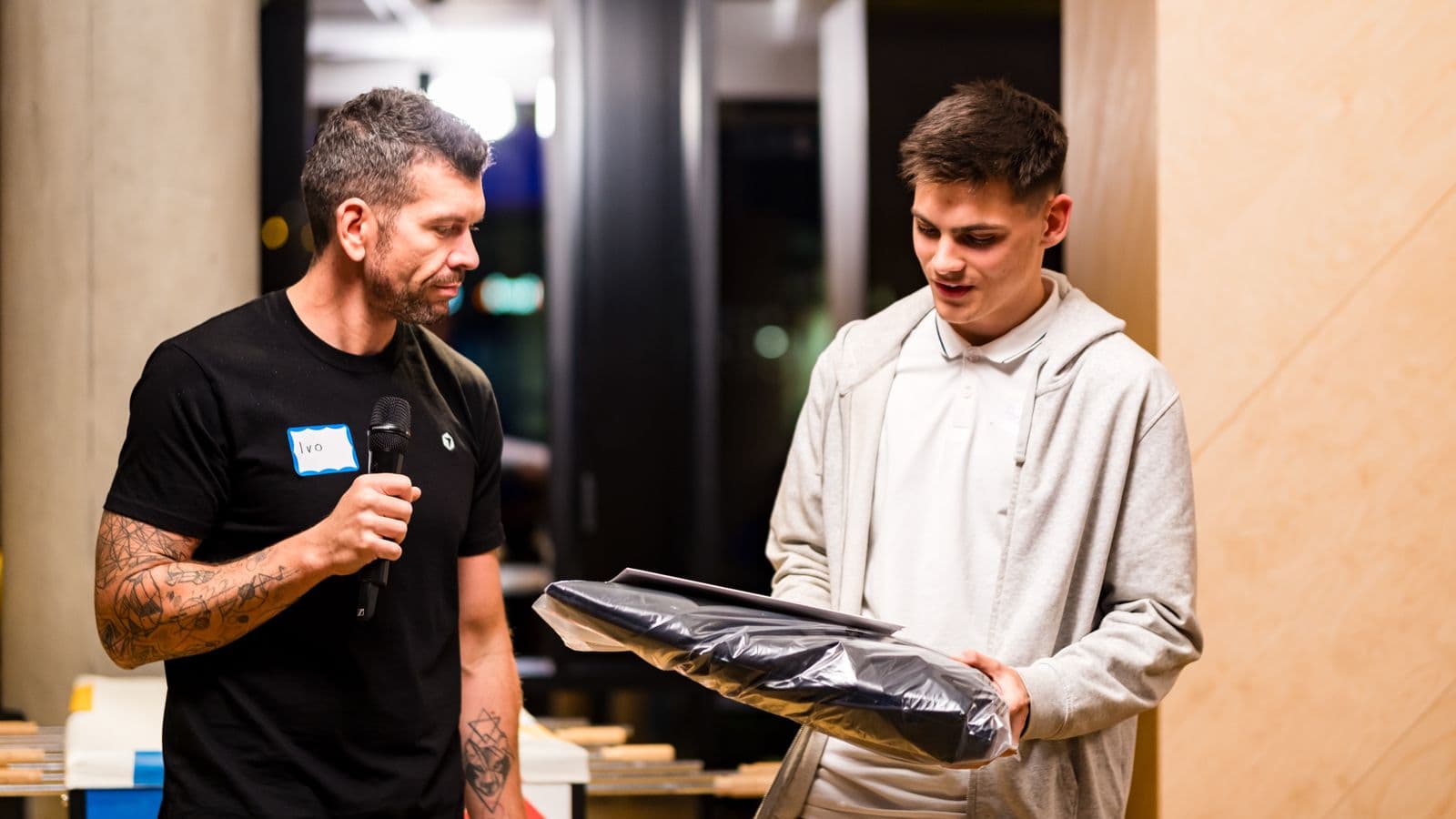 Receiving the second-place prize at Cursor Hackathon Prague